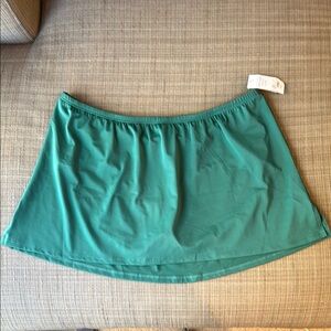 NEW Lane Bryant Cacique Forest Green A-Line Mini Swim Skirt size 18W